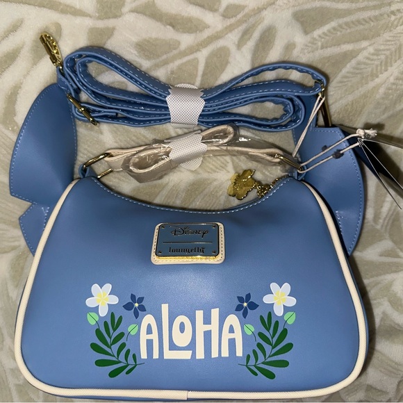 NWT LOUNGEFLY FLORAL STITCH FIGURAL CROSSBODY - Picture 7 of 8